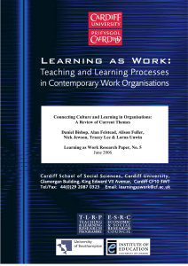 Learning as Work: Teaching and Learning Processes in Contemporary Work Organisations
