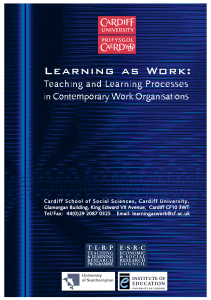 Learning as Work: Teaching and Learning Processes in Contemporary Work Organisations