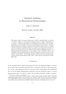 Optimal Auditing in Hierarchical Relationships Anke S. Kessler Revised version: October 2002