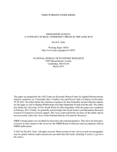 NBER WORKING PAPER SERIES FROM BOOM TO BUST: David S. Jacks