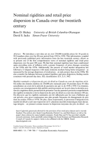 Nominal rigidities and retail price dispersion in Canada over the twentieth century