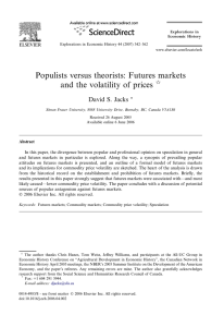 Populists versus theorists: Futures markets and the volatility of prices q