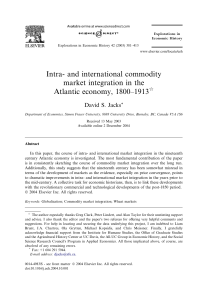 Intra- and international commodity market integration in the Atlantic economy, 1800–1913