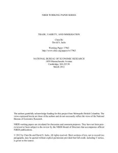 NBER WORKING PAPER SERIES TRADE, VARIETY, AND IMMIGRATION Chen Bo David S. Jacks