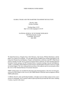 NBER WORKING PAPER SERIES GLOBAL TRADE AND THE MARITIME TRANSPORT REVOLUTION