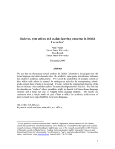 Enclaves, peer effects and student learning outcomes in British Columbia