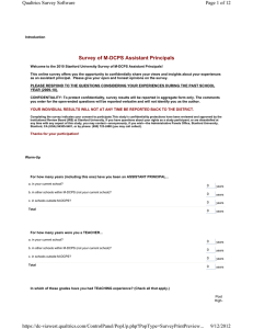 Survey of M-DCPS Assistant Principals Page 1 of 12 Qualtrics Survey Software