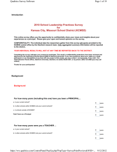 2010 School Leadership Practices Survey for Kansas City, Missouri School District (KCMSD)