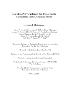 RIVM/MNP Guidance for Uncertainty Assessment and Communication Detailed Guidance