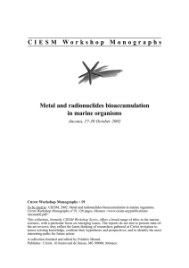 C W o r k s h o p  ... Metal and radionuclides bioaccumulation in marine organisms