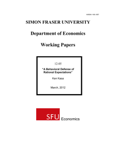 Department of Economics Working Papers SIMON FRASER UNIVERSITY