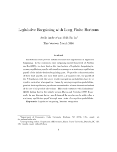 Legislative Bargaining with Long Finite Horizons This Version: March 2016