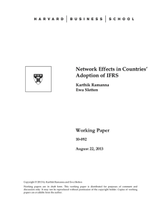 Network Effects in Countries’ Adoption of IFRS Working Paper 10-092