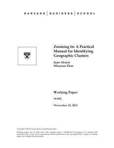 Zooming In: A Practical Manual for Identifying Geographic Clusters Working Paper