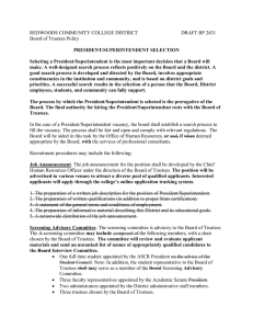 REDWOODS COMMUNITY COLLEGE DISTRICT  DRAFT BP 2431 Board of Trustees Policy