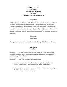 CONSTITUTION OF THE ACADEMIC SENATE COLLEGE OF THE REDWOODS