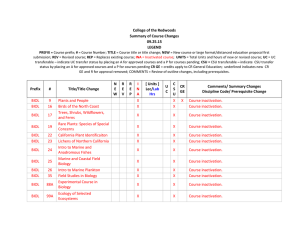 College of the Redwoods Summary of Course Changes 09.25.15 LEGEND