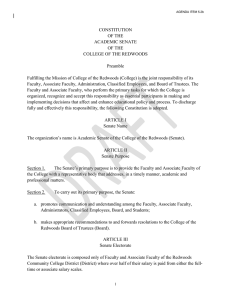 CONSTITUTION OF THE ACADEMIC SENATE COLLEGE OF THE REDWOODS