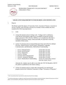 AP 4100 REDWOODS COMMUNITY COLLEGE DISTRICT Administrative Policy