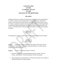 CONSTITUTION OF THE ACADEMIC SENATE COLLEGE OF THE REDWOODS