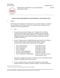 AP 4100 REDWOODS COMMUNITY COLLEGE DISTRICT Administrative Policy