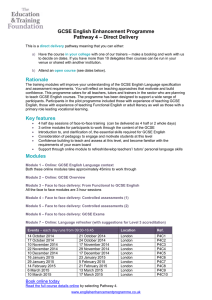 GCSE English Enhancement Programme – Direct Delivery Pathway 4
