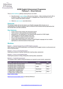 GCSE English Enhancement Programme – Direct Delivery Pathway 5