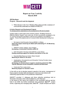 Report on Year 3 activity March 2010  Jill Hardman