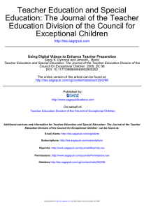 Teacher Education and Special Teacher Education: The Journal of the