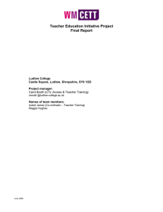 Teacher Education Initiative Project Final Report
