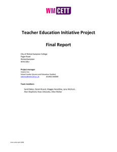 Teacher Education Initiative Project Final Report