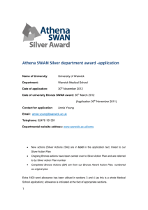 Athena SWAN Silver department award -application