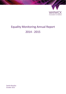 Equality Monitoring Annual Report 2014 - 2015  Sandra Beaufoy