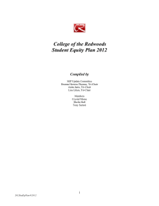 College of the Redwoods Student Equity Plan 2012  Compiled by