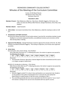 Minutes of the Meeting of the Curriculum Committee  REDWOODS COMMUNITY COLLEGE DISTRICT 