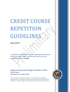 CREDIT COURSE REPETITION GUIDELINES