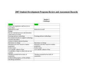 2007 Student Development Program Review and Assessment Records