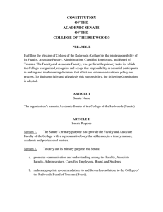 CONSTITUTION OF THE ACADEMIC SENATE COLLEGE OF THE REDWOODS