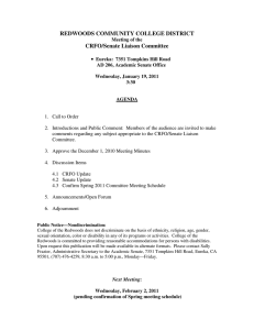 REDWOODS COMMUNITY COLLEGE DISTRICT CRFO/Senate Liaison Committee