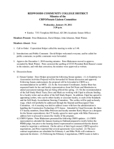 REDWOODS COMMUNITY COLLEGE DISTRICT Minutes of the CRFO/Senate Liaison Committee