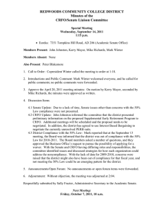 REDWOODS COMMUNITY COLLEGE DISTRICT Minutes of the CRFO/Senate Liaison Committee