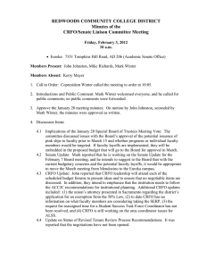 REDWOODS COMMUNITY COLLEGE DISTRICT Minutes of the CRFO/Senate Liaison Committee Meeting