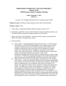 REDWOODS COMMUNITY COLLEGE DISTRICT Minutes of the CRFO/Senate Liaison Committee Meeting