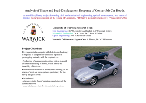 Analysis of Shape and Load-Displacement Response of Convertible Car Hoods.