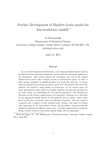 Further Development of Bartlett-Lewis model for fine-resolution rainfall