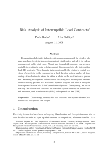 Risk Analysis of Interruptible Load Contracts ∗ Paula Rocha Afzal Siddiqui