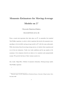 Moments Estimators for Moving-Average Models on Z d Chrysoula Dimitriou-Fakalou