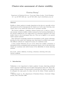 Cluster-wise assessment of cluster stability Christian Hennig