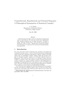 Counterfactuals, Hypotheticals and Potential Responses: A Philosophical Examination of Statistical Causality