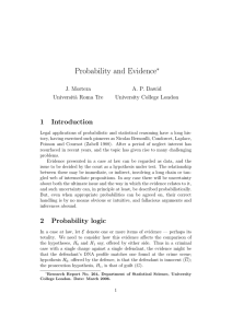 Probability and Evidence 1 Introduction ∗